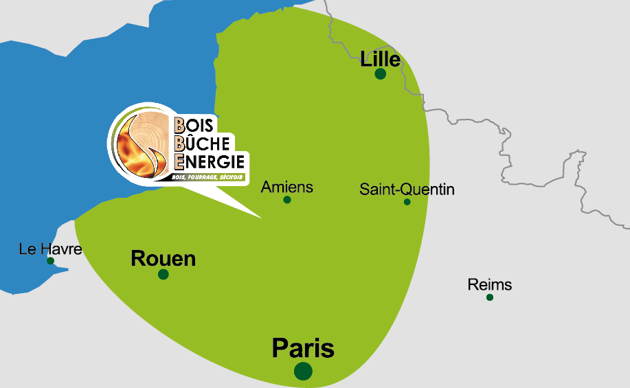 Carte zone de livraison bois buche energie hauts-de-France