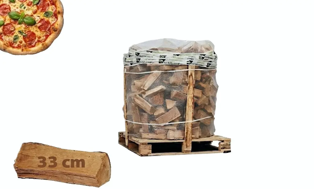 Big-Pack PIZZA de 1 stère Bois Dur Sec coupe en 33 cm bûchettes