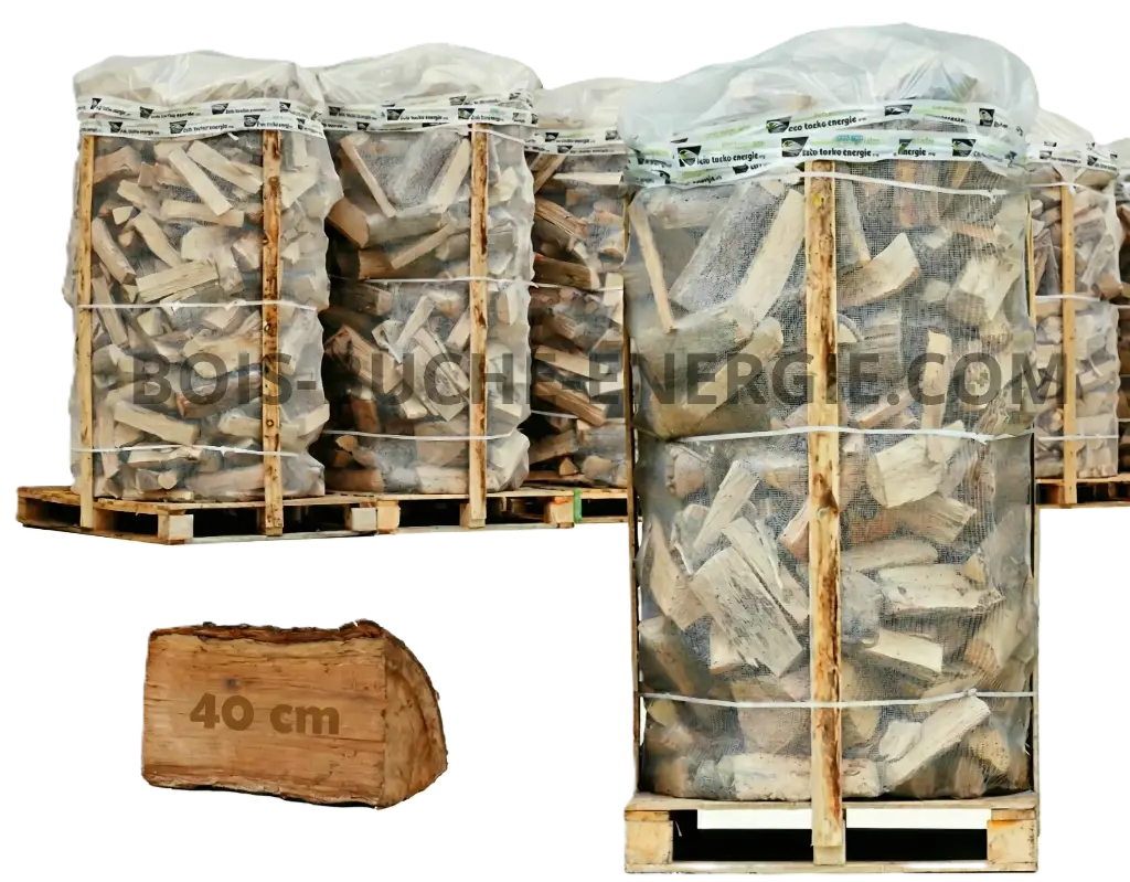 Big-Pack Palette de 1.7 stères Bois Dur Sec coupé en 40 cm