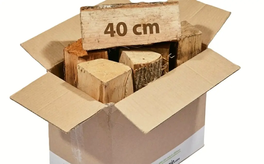 CARTON de 42 dm3 de bois Dur Sec coupé en 40 cm