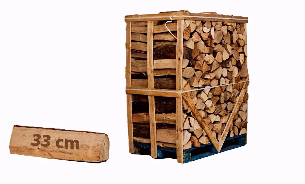 Palette de 1.8 stère(s) Bois Dur Sec rangé et coupé en 33cm