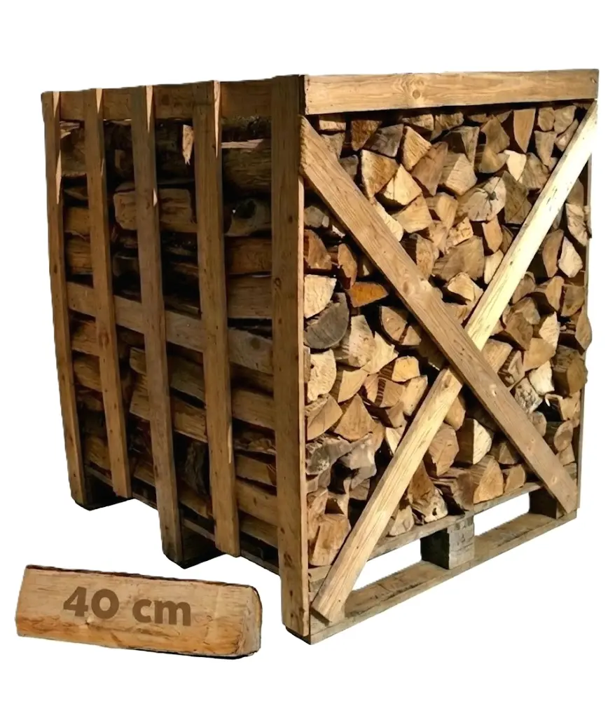 Palette de 1 stere Bois Dur Sec coupé et rangé en 40 cm