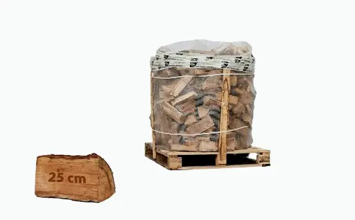 Big-Pack Palette de 1 stère Bois Dur Sec coupe en 25 cm