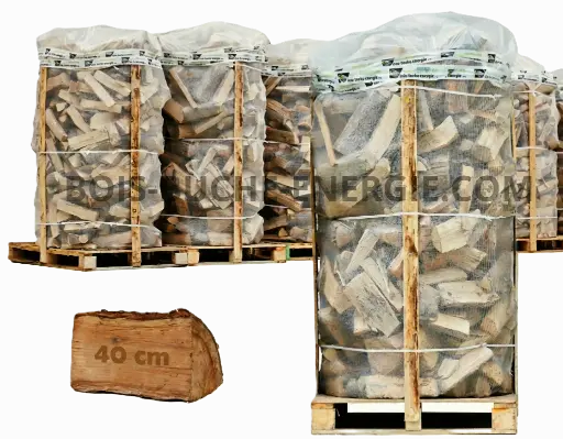 Big-Pack Palette de 1.7 stères Bois Dur Sec coupé en 40 cm