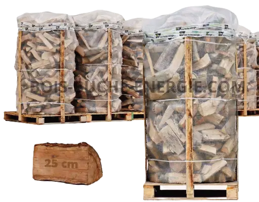 Big-Pack Palette de 2.1 stere(s) Bois Dur Sec coupe en 25 cm