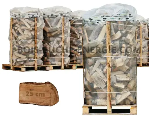 Big-Pack Palette de 2.1 stere(s) Bois Dur Sec coupe en 25 cm