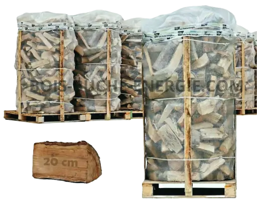 Big-Pack Palette de 2.2 stere(s) Bois Dur Sec coupe en 20 cm