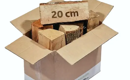 CARTON de 45 dm3 de bois Dur Sec coupé en 20 cm