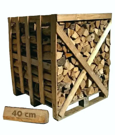 Palette de 1 stere Bois Dur Sec coupé et rangé en 40 cm