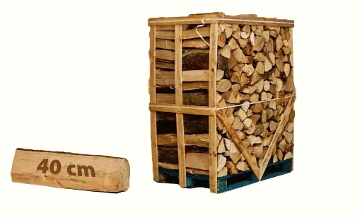 Palette de 1.7 stère(s) Bois Dur Sec rangé et coupé en 40cm