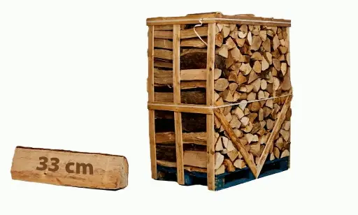 Palette de 1.8 stère(s) Bois Dur Sec rangé et coupé en 33cm