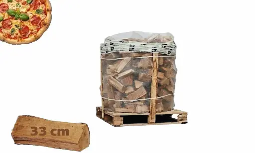 Big-Pack PIZZA de 1 stère Bois Dur Sec coupe en 33 cm bûchettes